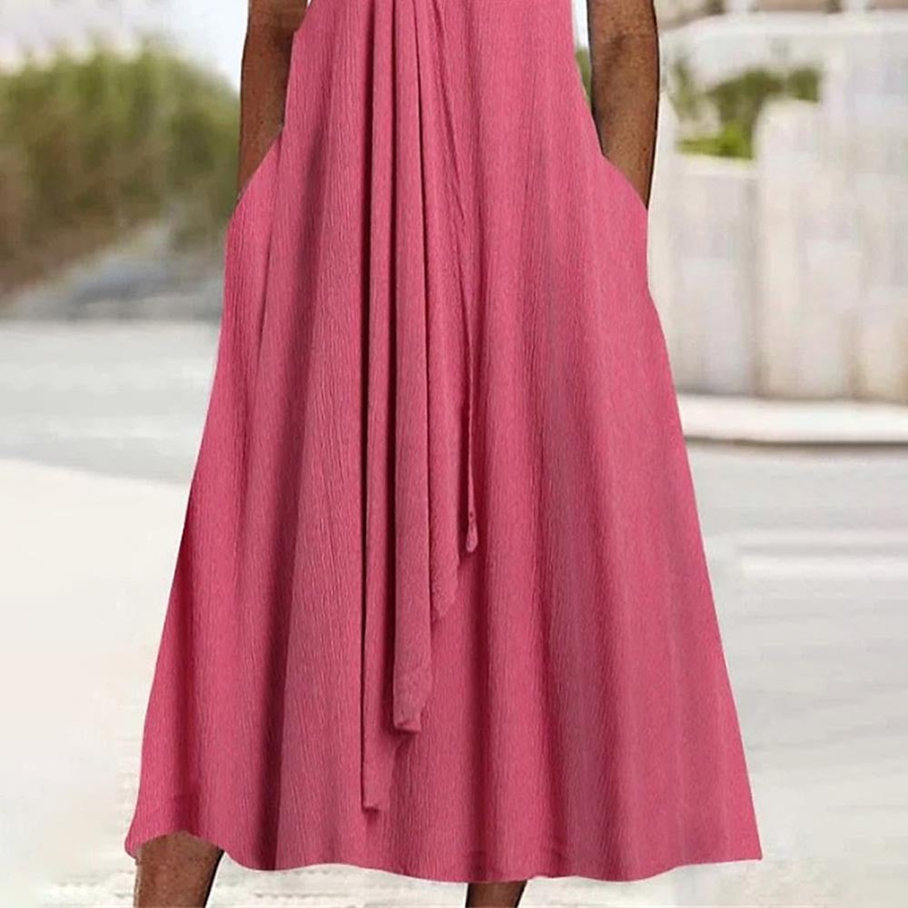 Damen Maxikleid mit Wickeldesign und tiefem V-Ausschnitt Stalluxe