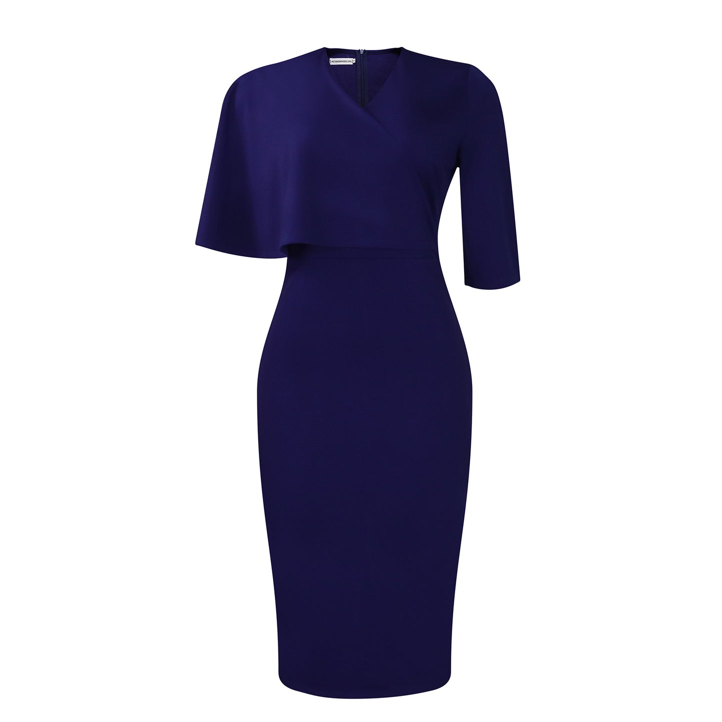 Damen Elegantes Kleid mit asymmetrischem Oberteil und Volantärmeln Stalluxe
