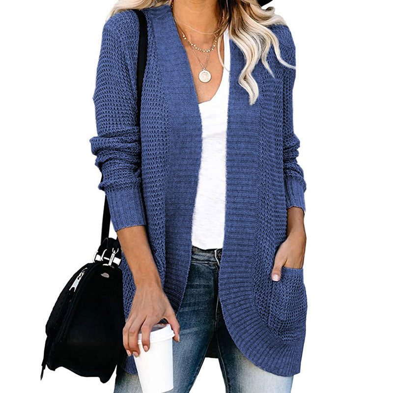 Damen Strickjacke mit modernem Strickmuster und praktischen Taschen Stalluxe
