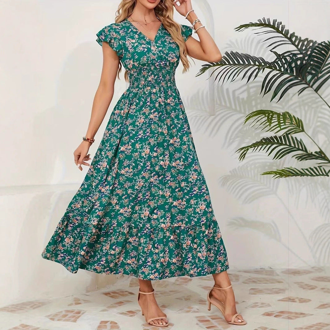 Damen Maxikleid mit floralem Muster Stalluxe