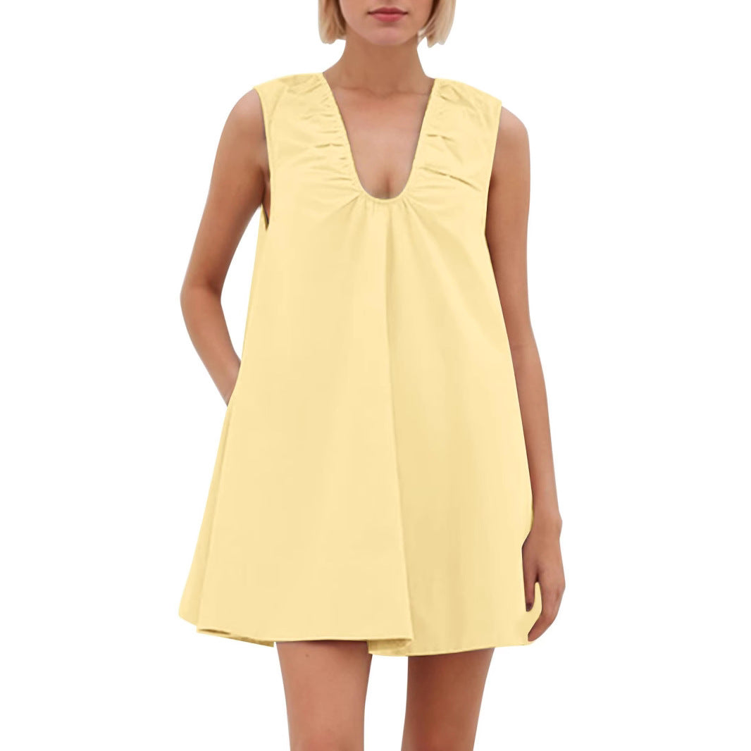 Damen Lässiges Sommerkleid mit Rüschen-Ausschnitt Stalluxe