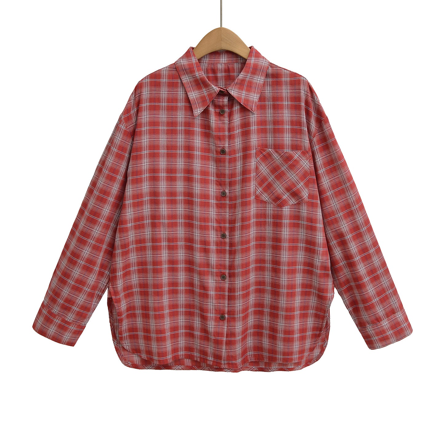 Damen lässige Karoshirt mit oversized Schnitt und praktischer Brusttasche Stalluxe