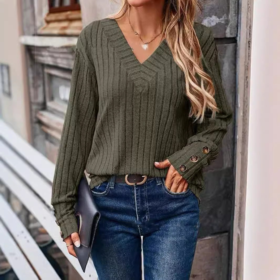 Damen Pullover mit V-Ausschnitt und strukturiertem Design Stalluxe