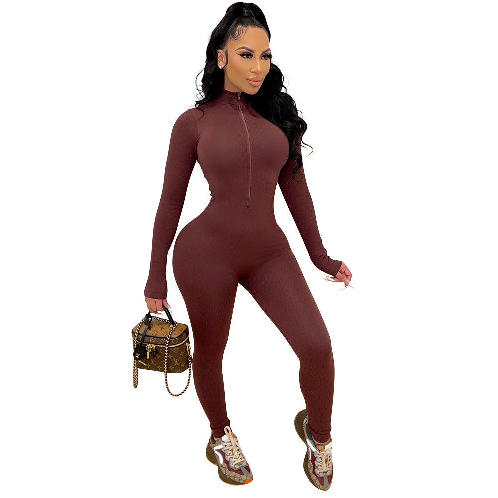 Damen Overall mit hohem Kragen und Reißverschluss Stalluxe