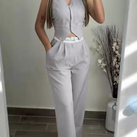 Damen Zweiteiliges Set mit tailliertem Blazer und schicker Hose Stalluxe