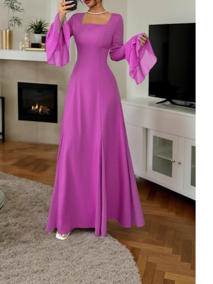 Damen Elegantes Maxikleid mit fließenden Ärmeln Stalluxe