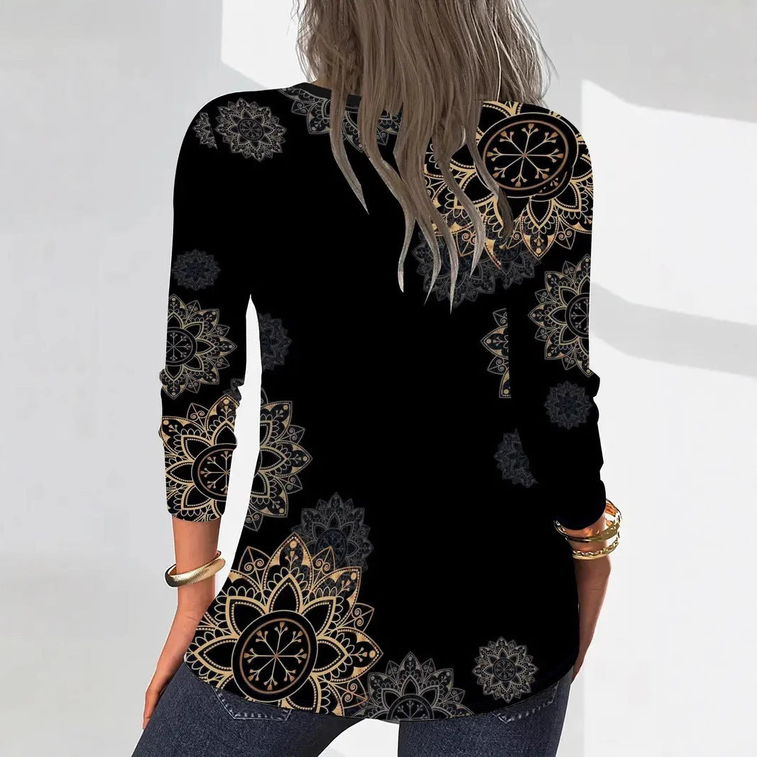 Damen Bluse mit floralem Print und Reißverschluss Stalluxe