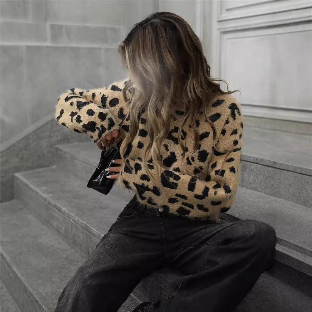 Damen Kuscheliger Leoparden-Pullover Stalluxe