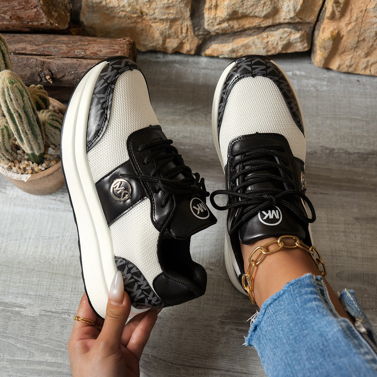 Damen Sportliche Sneakers mit atmungsaktiver Netz-Oberfläche und komfortabler Sohle Stalluxe