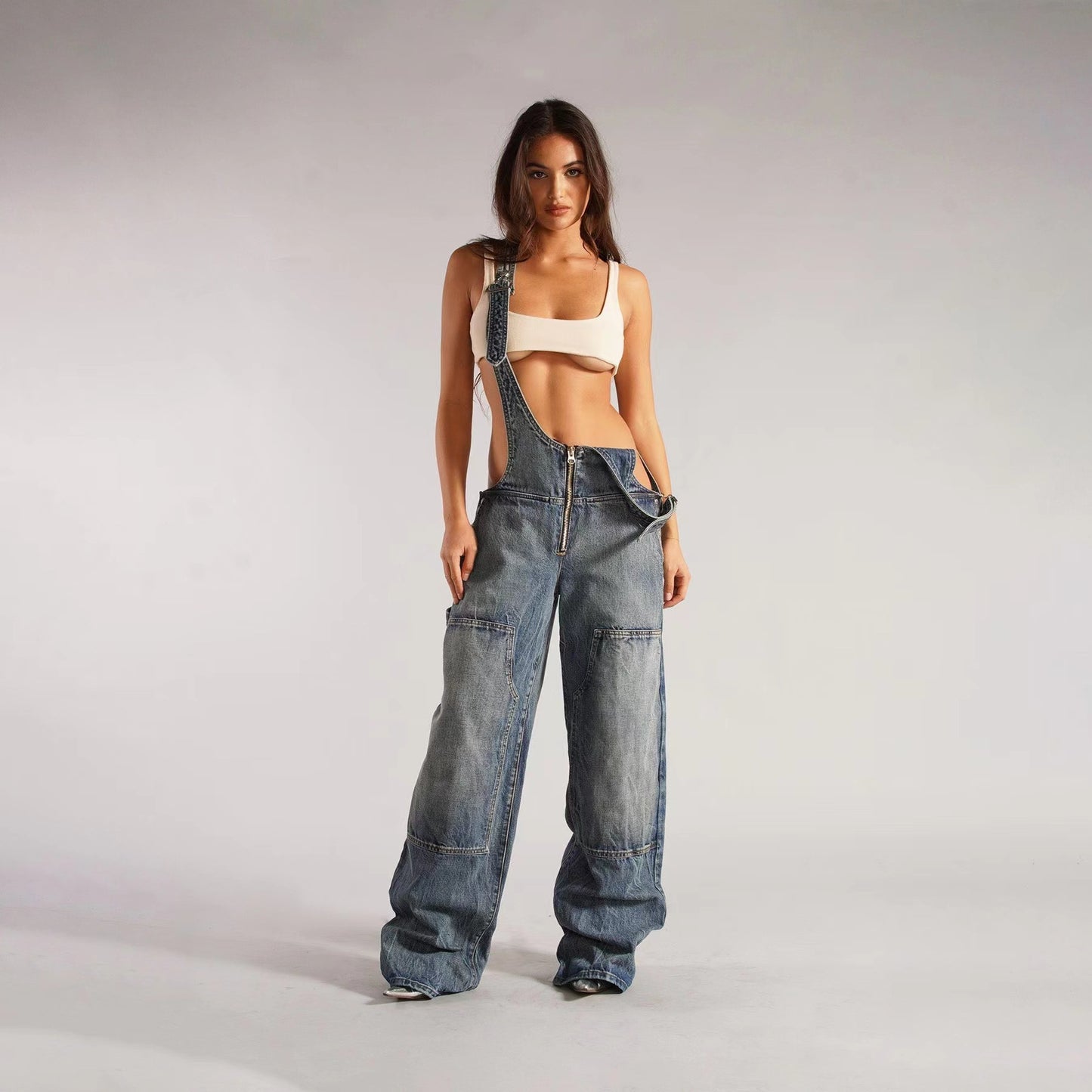 Damen Jeans-Latzhose mit modernen Schnitt und praktischen Taschen Stalluxe