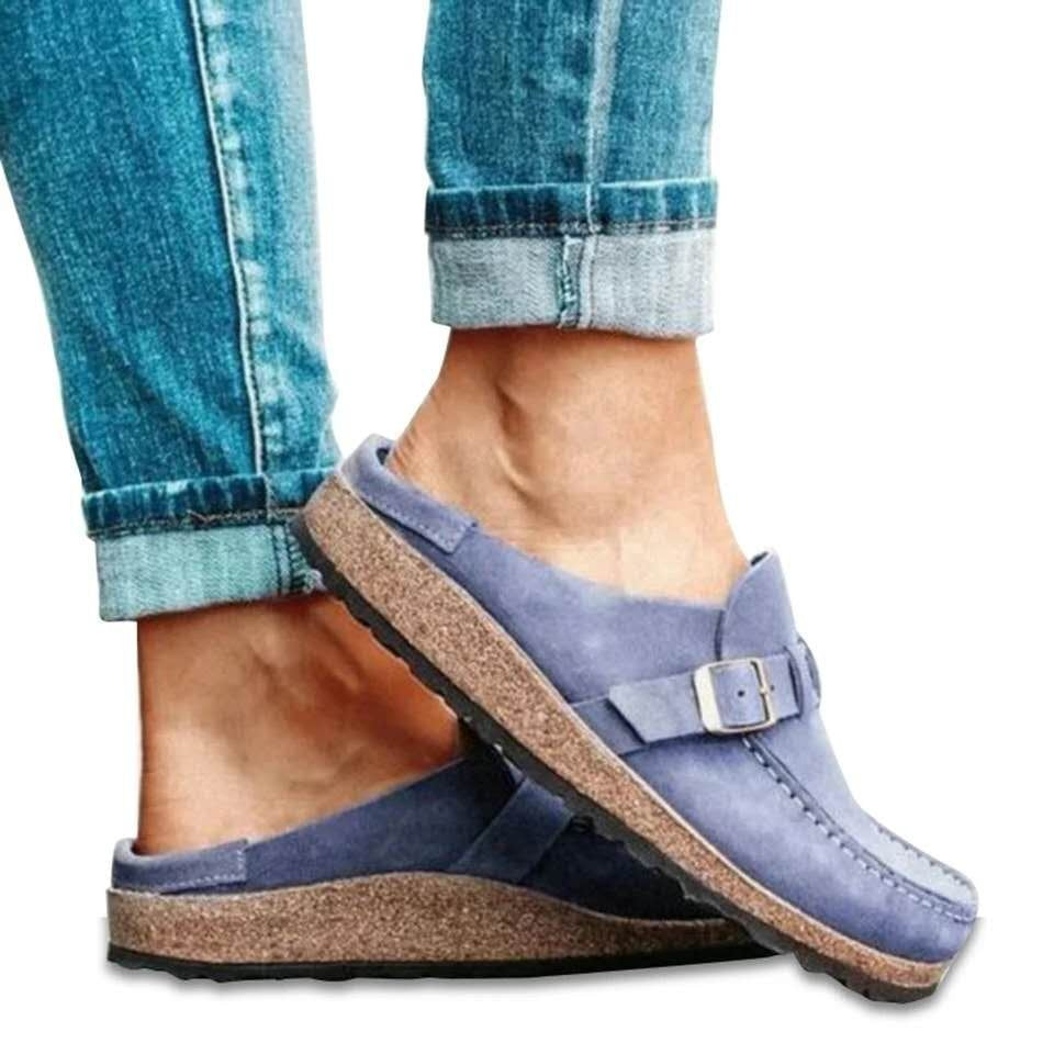 Damen Komfortable Clogs mit anatomischem Fußbett und elegantem Riemendesign Stalluxe