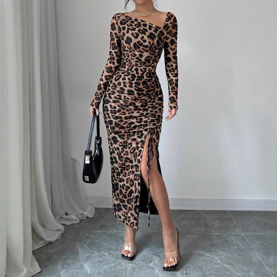 Damen Maxi-Kleid mit figurbetonter Silhouette und asymmetrischem Ausschnitt Stalluxe