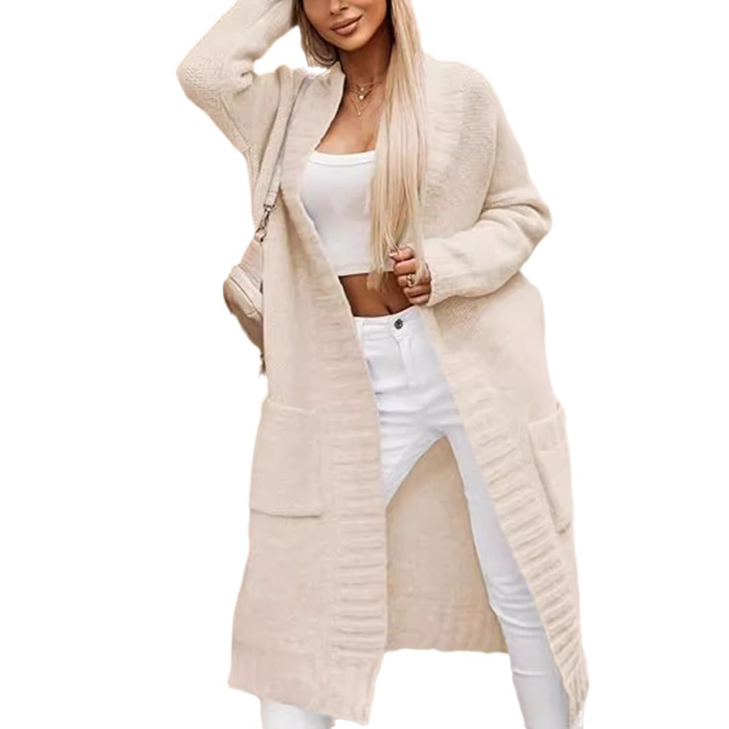 Damen Langstrickjacke mit tiefen Taschen und offenem Schnitt Stalluxe