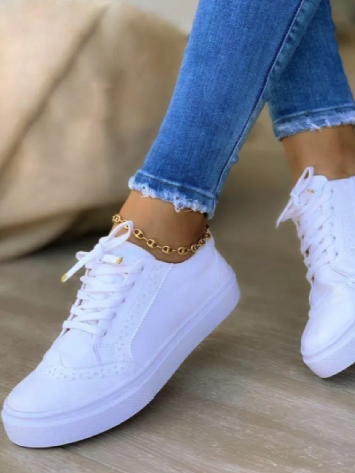 Damen Sneaker mit modischem Textilobermaterial und dämpfender Sohle Stalluxe