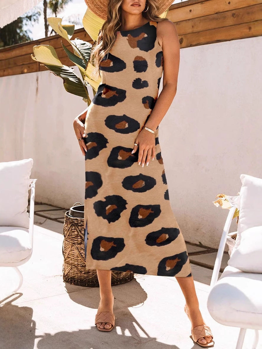 Damen Maxikleid im unkonventionellen Animal-Print Design Stalluxe