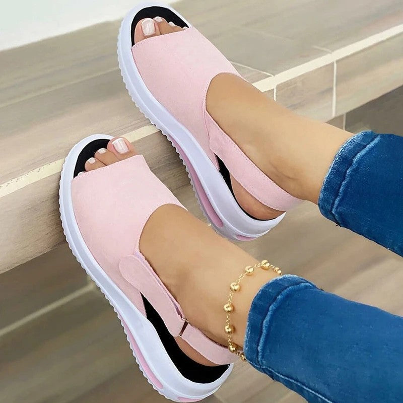 Damen Bunte Sandalen mit elastischer Ferse Stalluxe