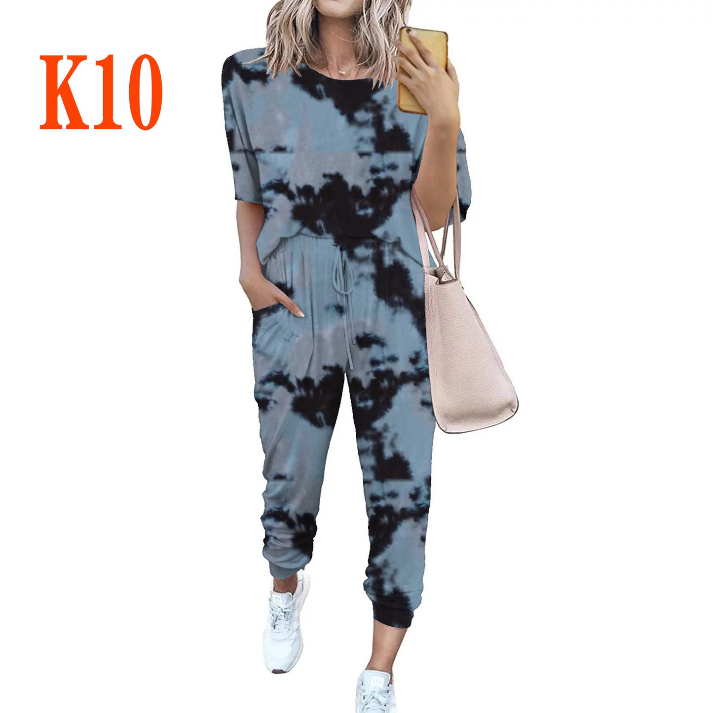Damen Leichter Freizeit-Jumpsuit mit einem auffälligen Batik-Muster und praktischen Taschen Stalluxe