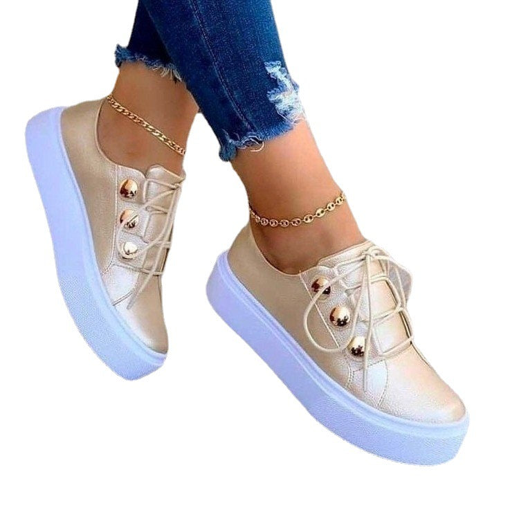 Damen Sneakers mit luxuriösen Goldakzenten und rutschfester Sohle Stalluxe
