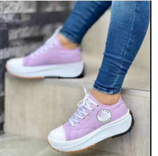 Damen Sportliche Canvas Sneakers im urbanen Design mit Gummisohle Stalluxe
