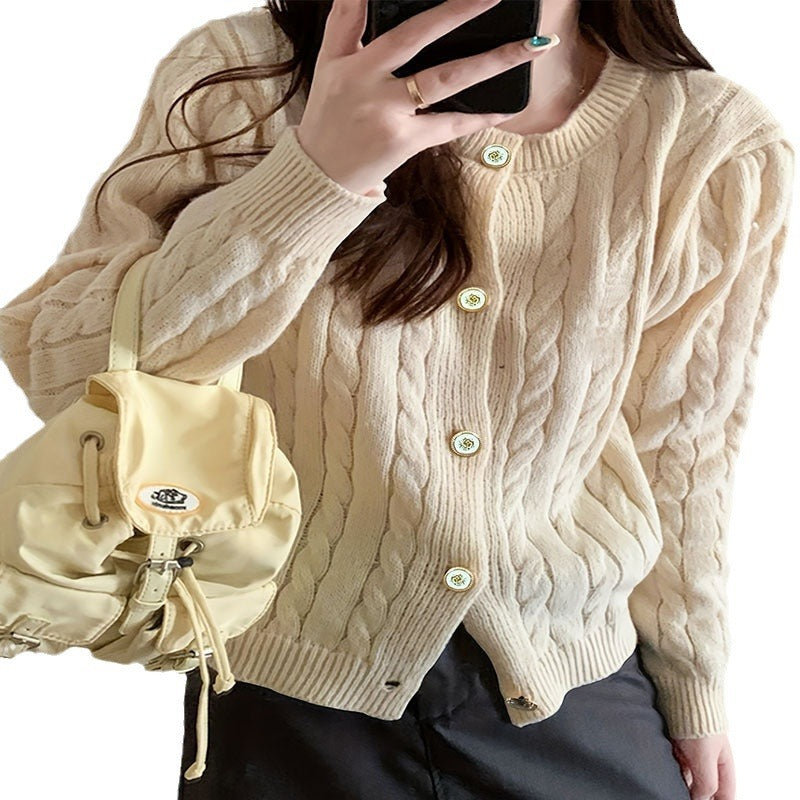 Damen Grobstrick Cardigan mit eleganten Knopfdetails und langem Arm Stalluxe