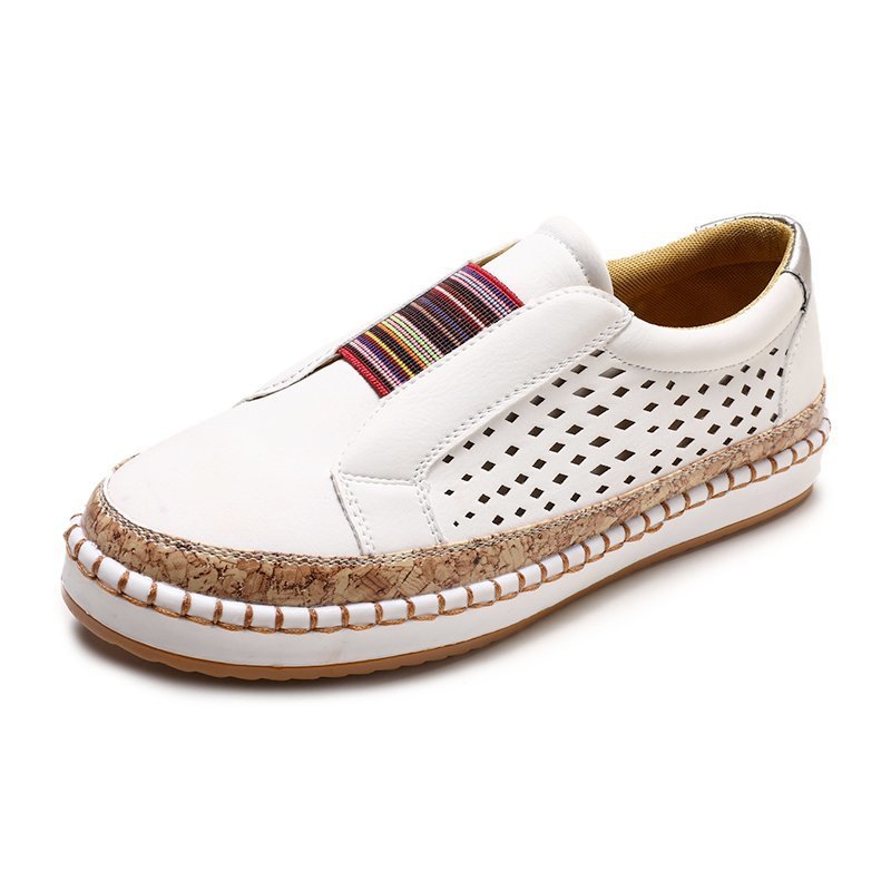 Damen Atmungsaktive Slip-On Sneakers mit elastischem Riemen und modischem Korkdesign Stalluxe