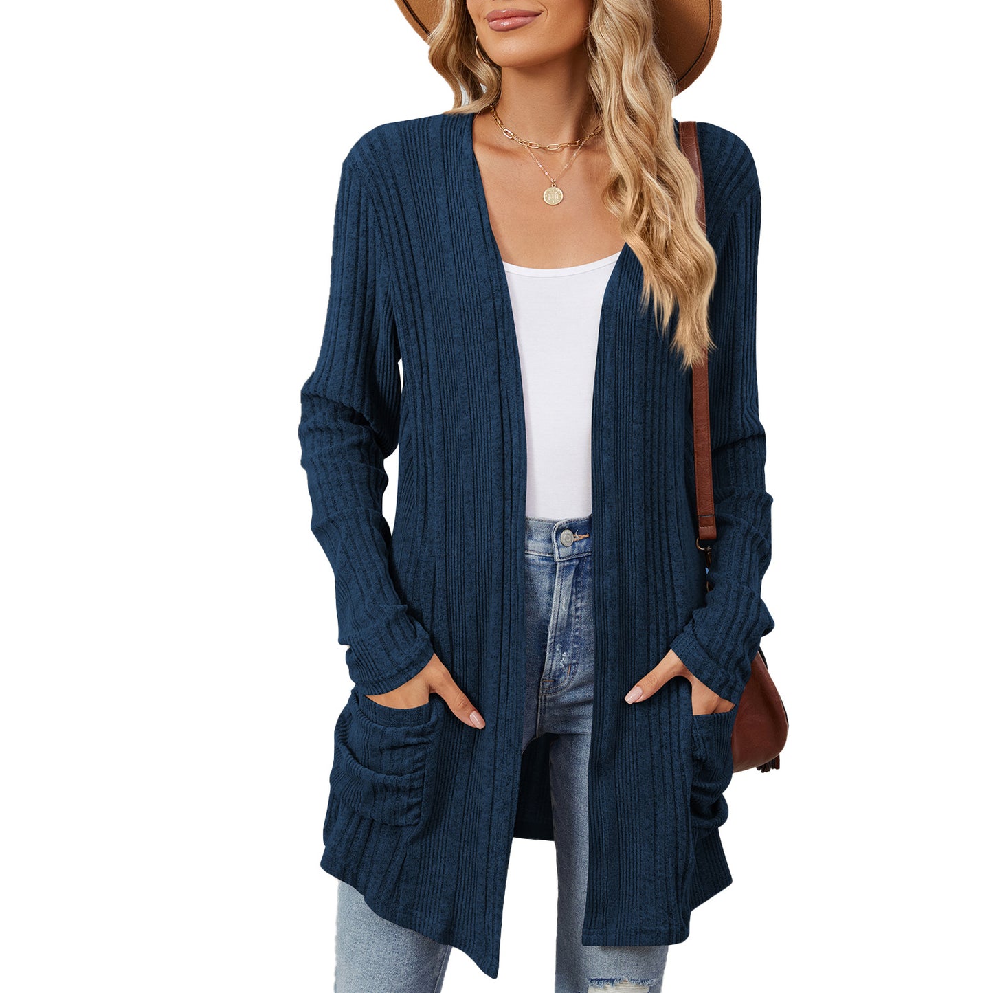 Damen lässiger Strickcardigan Stalluxe