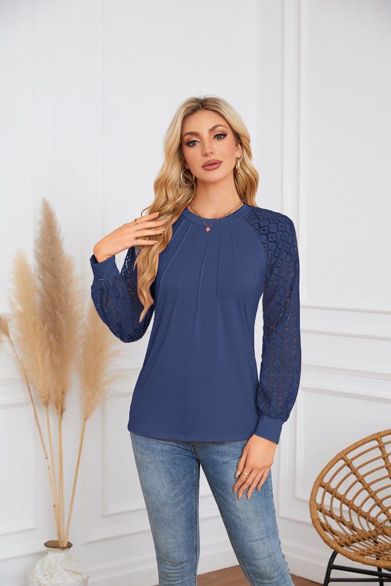 Damen Elegantes und atmungsaktives Oberteil mit Spitze Stalluxe