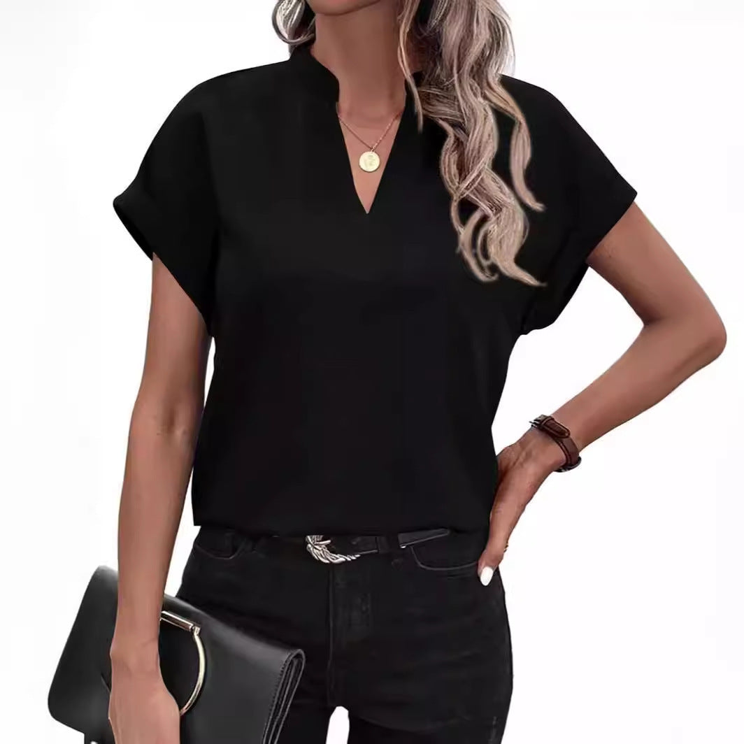 Damen lässige Bluse mit Stehkragen Stalluxe