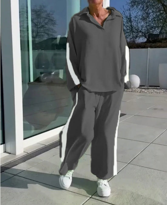 Damen entspannter Freizeitanzug mit Hemd und weiter Hose Stalluxe