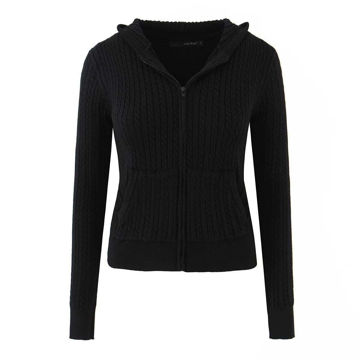 Damen modische Sweatjacke mit Struktur und integrierter Kapuze Stalluxe