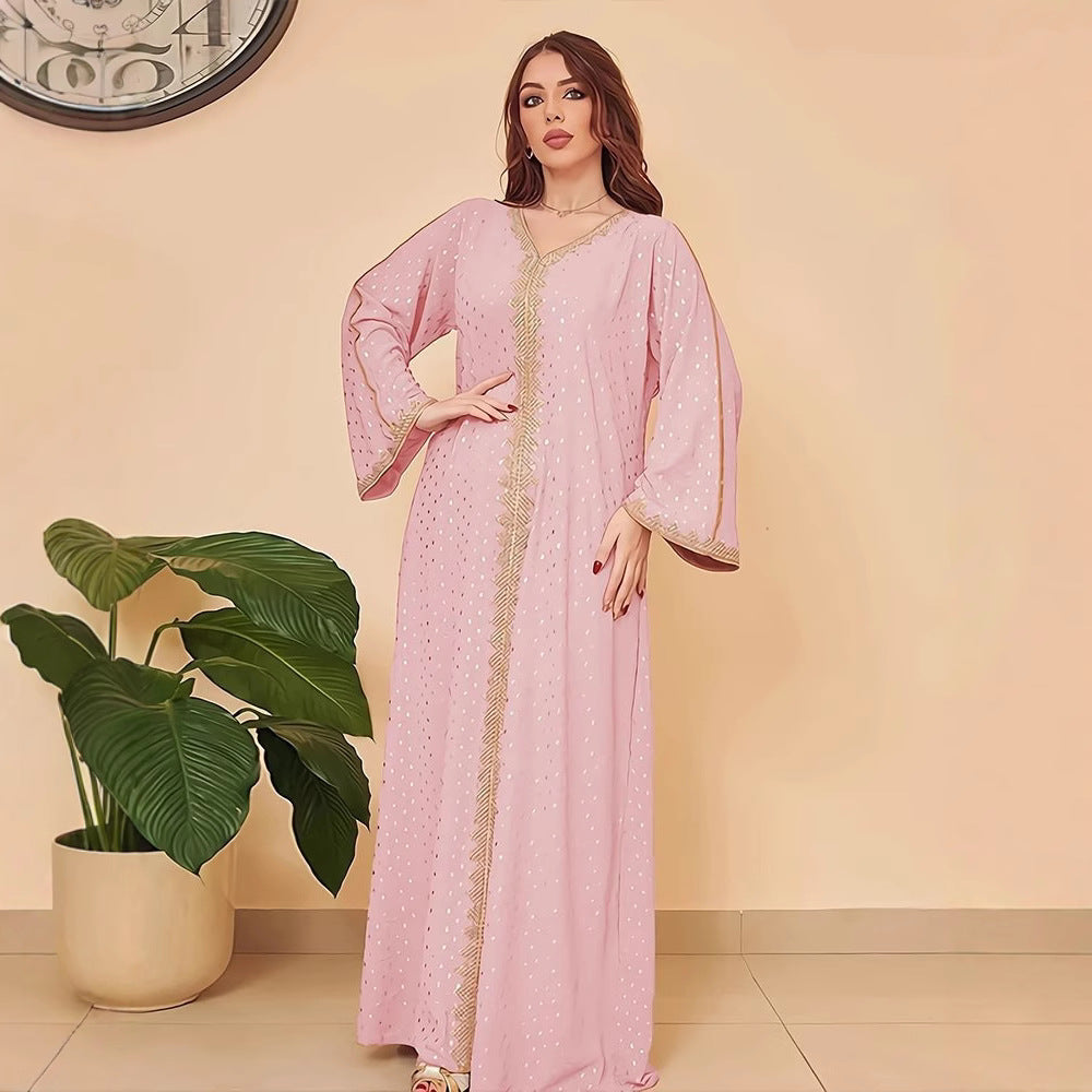 Damen Kaftankleid mit elegantem Stickdesign und weitem Schnitt Stalluxe
