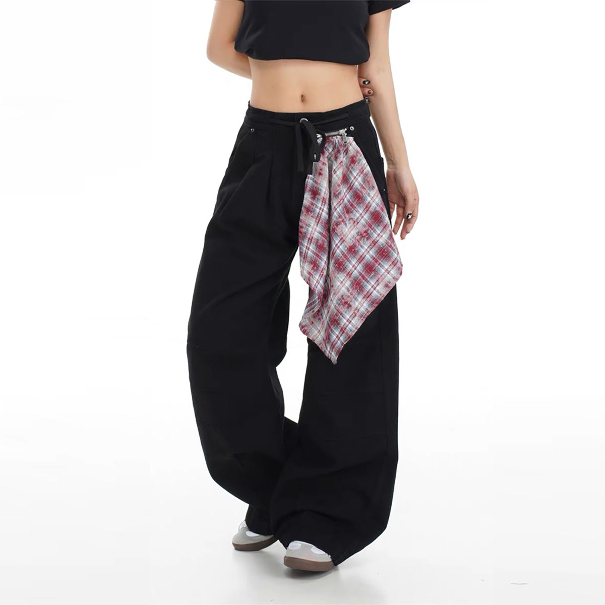 Damen Baggy Denim-Hose mit praktischem Tuch-Detail Stalluxe