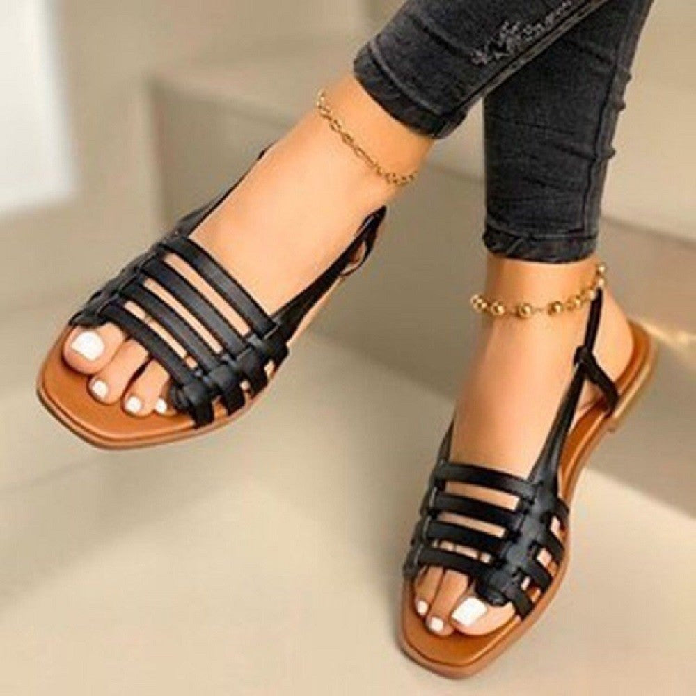 Damen Riemensandalen mit elegantem geflochtenem Design und rutschfester Sohle Stalluxe