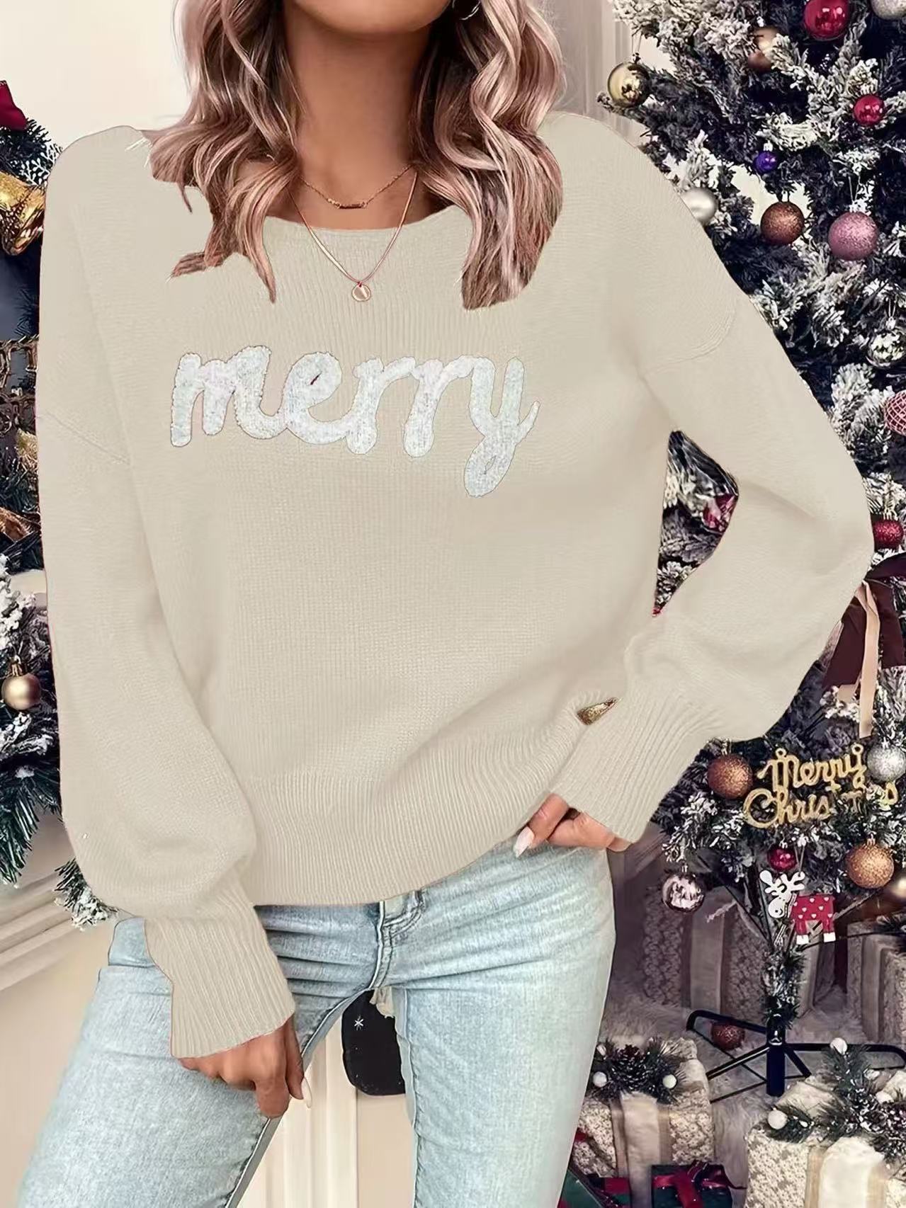 Damen Festlicher Pullover mit festlichem Schriftzug Stalluxe