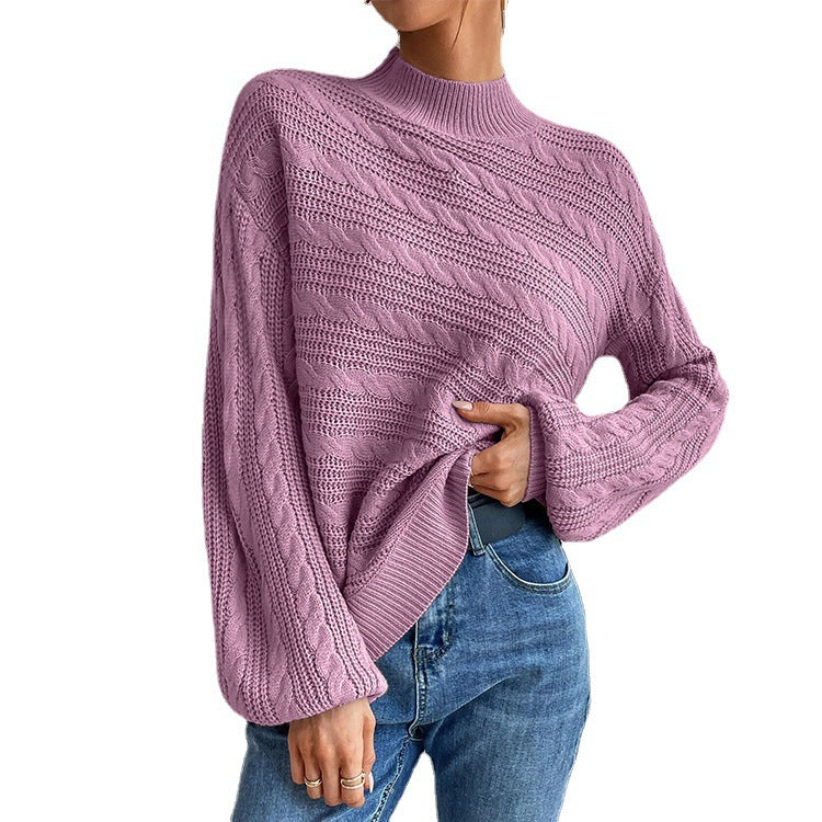Damen Strickpullover mit weitem Schnitt und modischem Kabelmuster Stalluxe