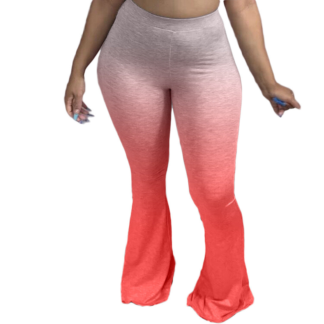 Damen Sportliche Flared Leggings mit Farbverlauf Stalluxe