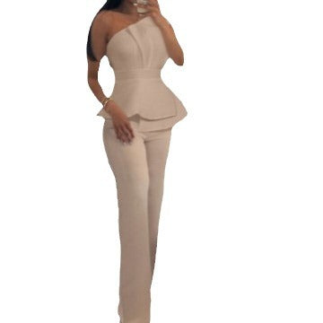 Damen Overall mit asymmetrischem Schnitt und eleganter Peplum-Details Stalluxe