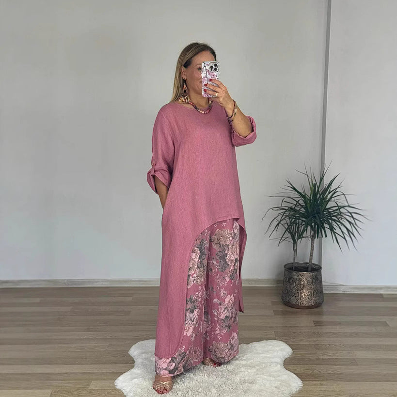 Women's Relaxed Fit Linen Tunic Top Stalluxe