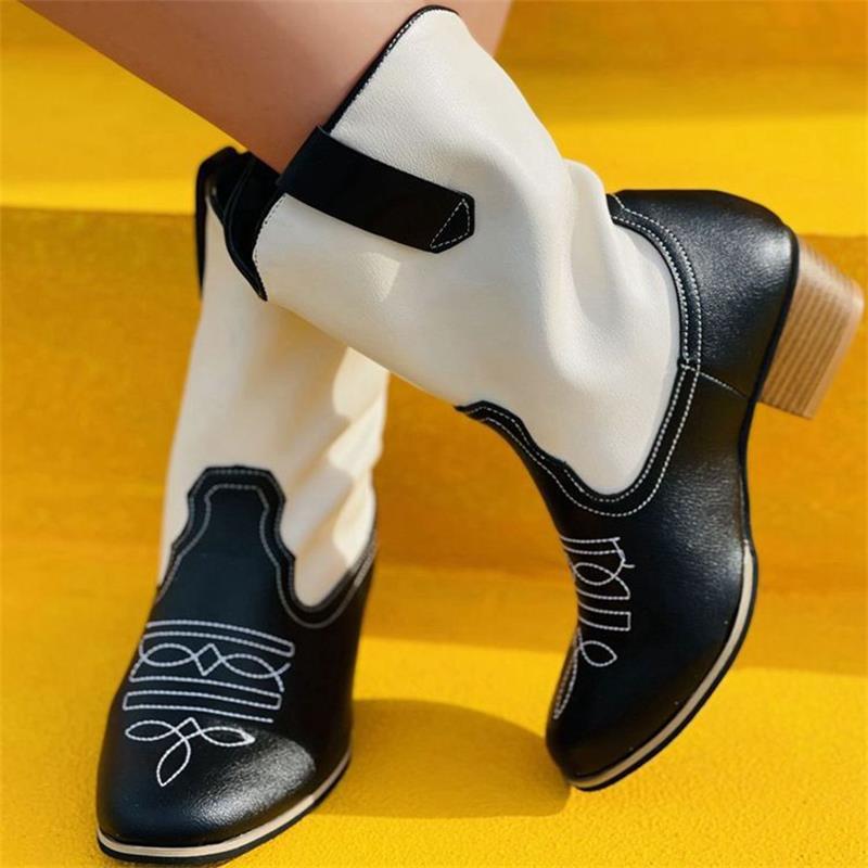 Damen Cowboy-Stiefel mit detailreicher Stickerei und modischem Schnitt Stalluxe