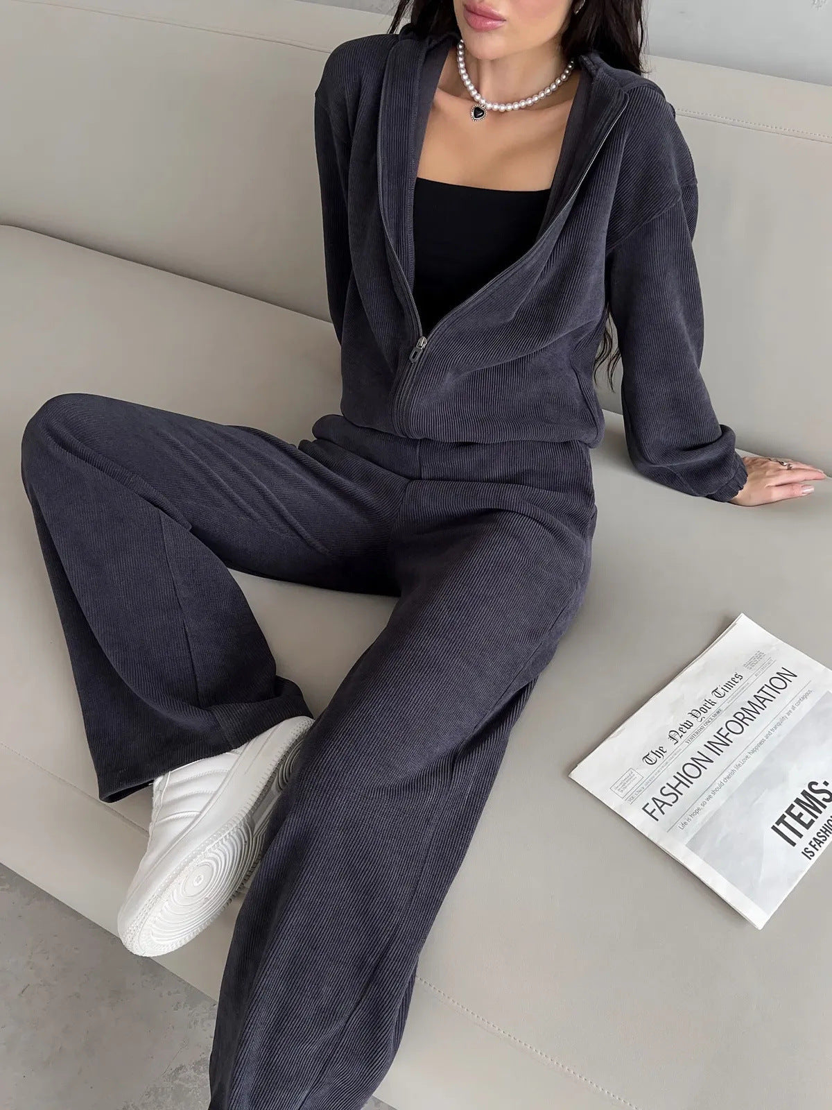 Damen lässige Cropped Hoodie mit strukturierter Oberfläche und elastischem Bund Stalluxe