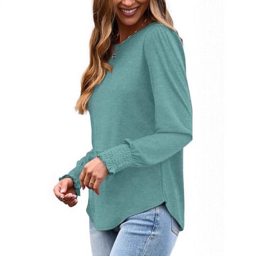 Damen Langarmshirt mit Puffärmeln Stalluxe