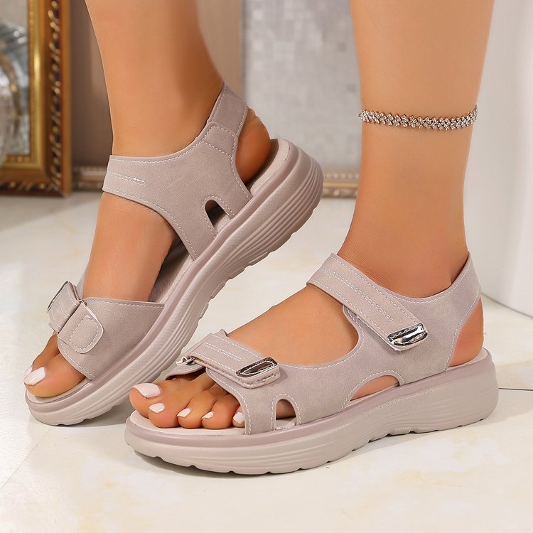Damen verstellbare Sandalen mit Komfort-Fußbett und stabiler Sohle Stalluxe