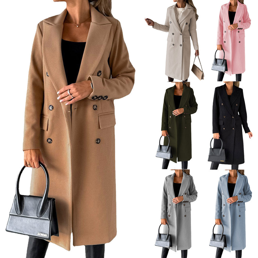 Damen Wintermantel im eleganten Schnitt mit doppelter Knopfreihe und tiefen Taschen Stalluxe