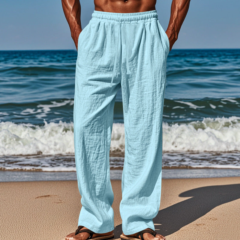 Herren luftige Strandhose mit elastischem Bund und praktischen Taschen Stalluxe