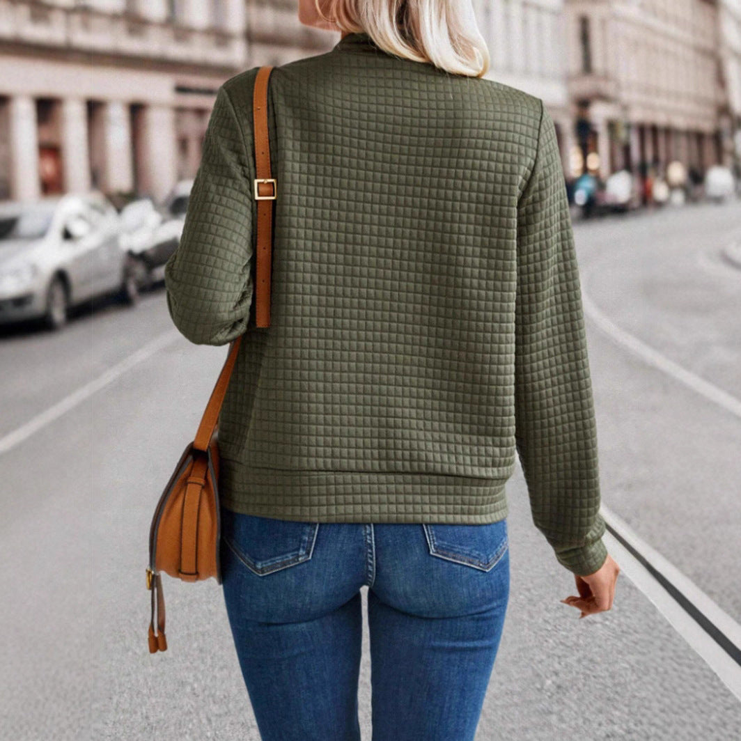 Damen modische Steppjacke mit hohen Kragen und Reißverschluss Stalluxe