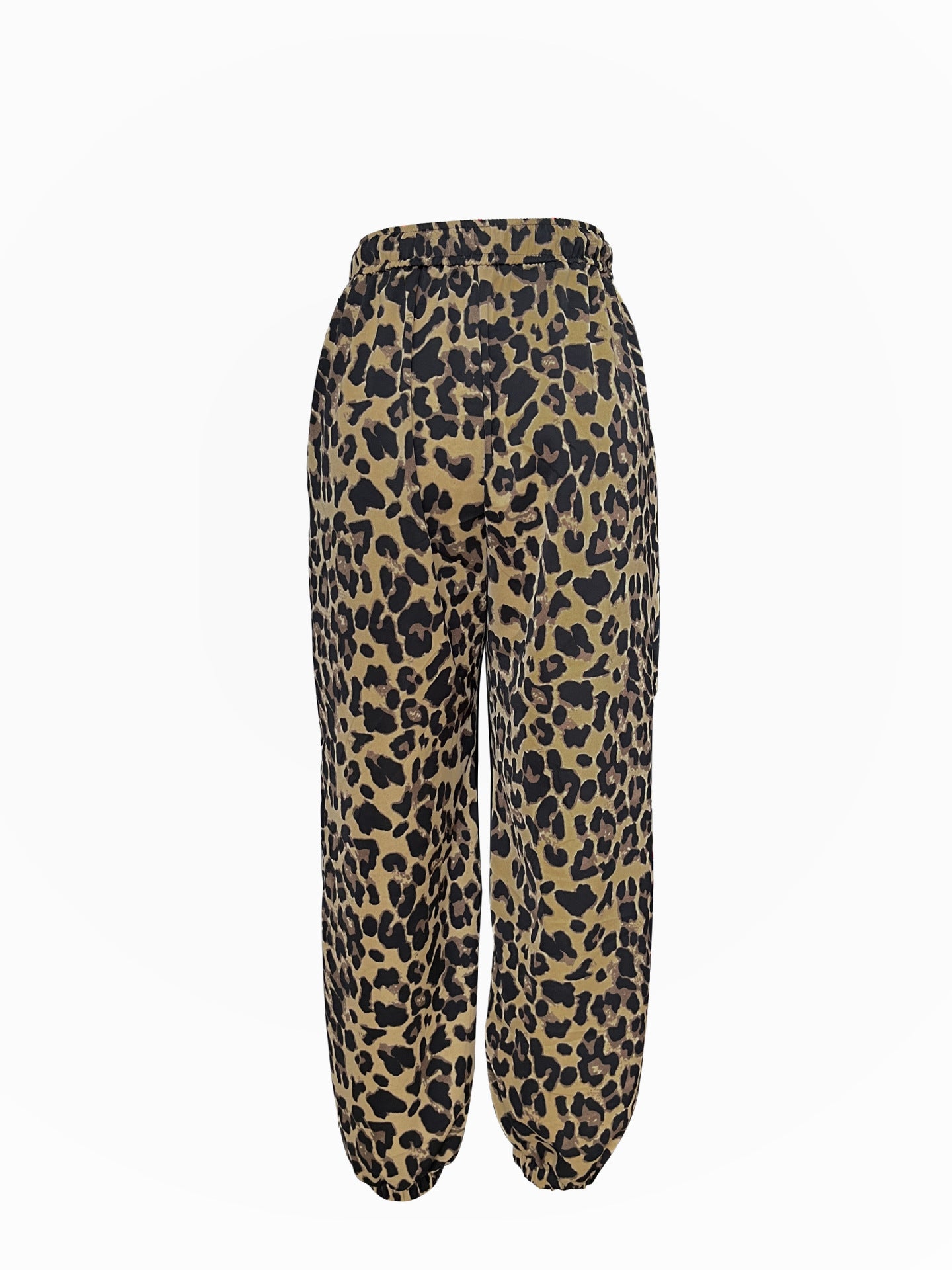 Damen Modische Freizeithose im Leopardenmuster mit elastischem Bund Stalluxe