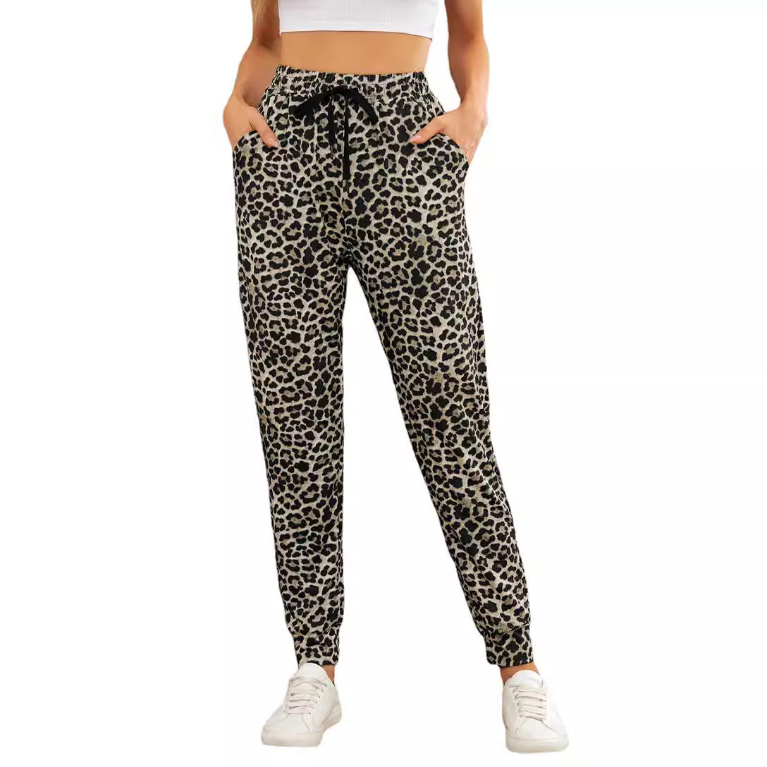 Damen Modische Sporthose im trendigen Leopardenmuster Stalluxe