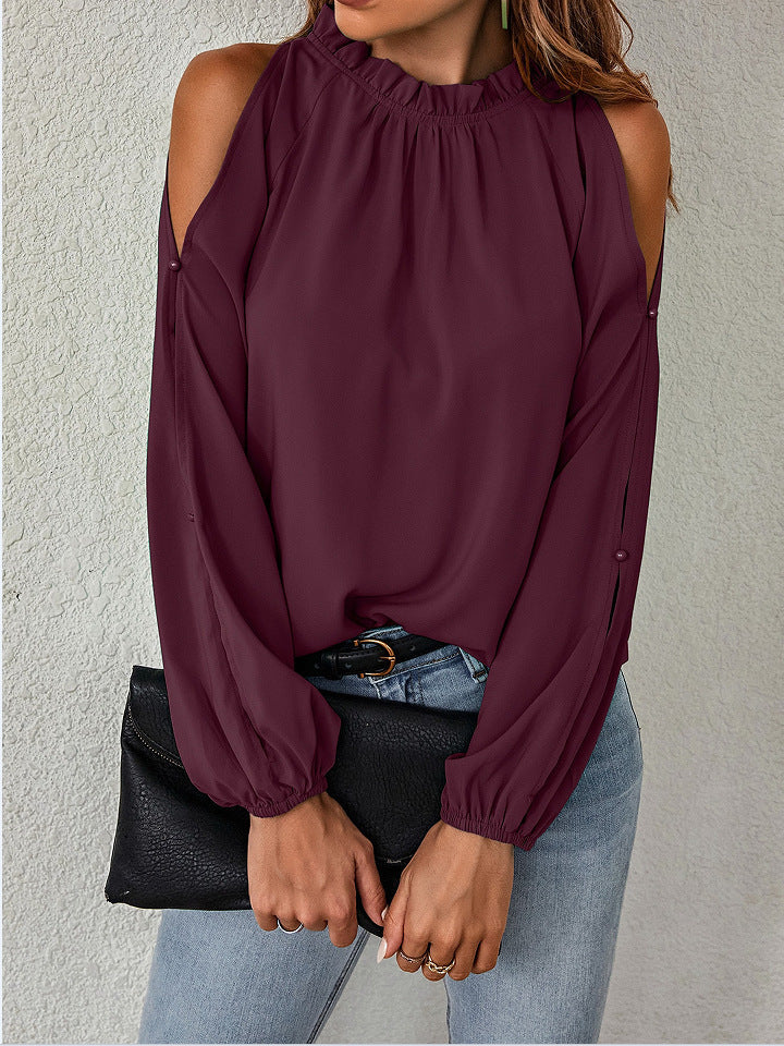 Women's Cold-Shoulder Blouse Stalluxe
