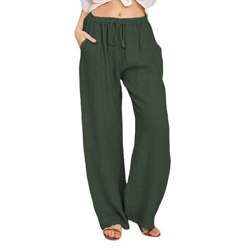 Damen Weite Leinenhose Stalluxe