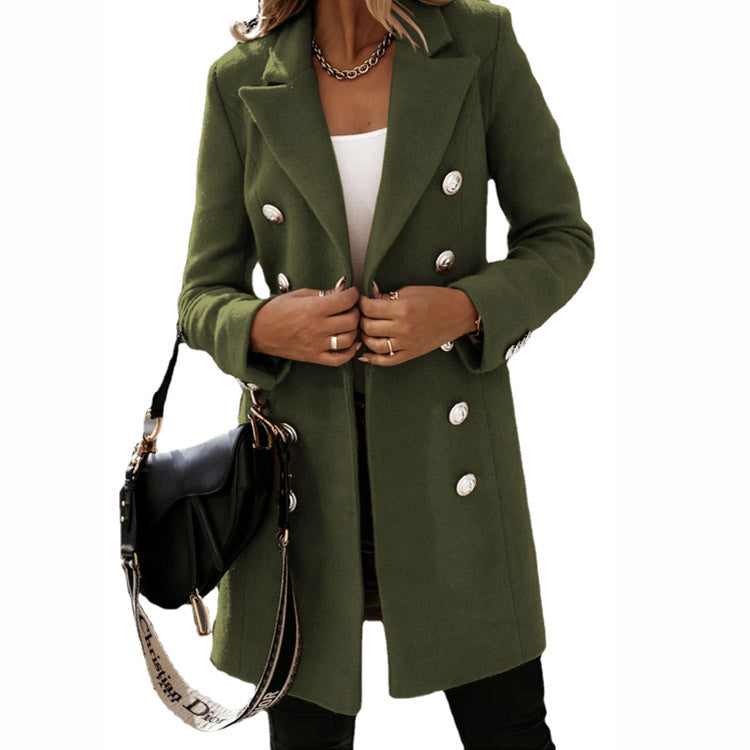 Damen eleganter doppelter Knopf-Mantel Stalluxe